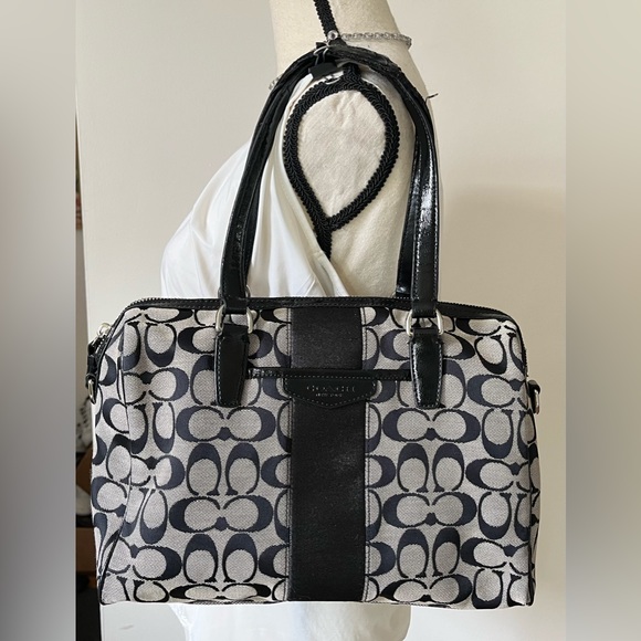 Coach Handbags - Coach Sig gray/black #G1448-F28505 purse shoulder bag